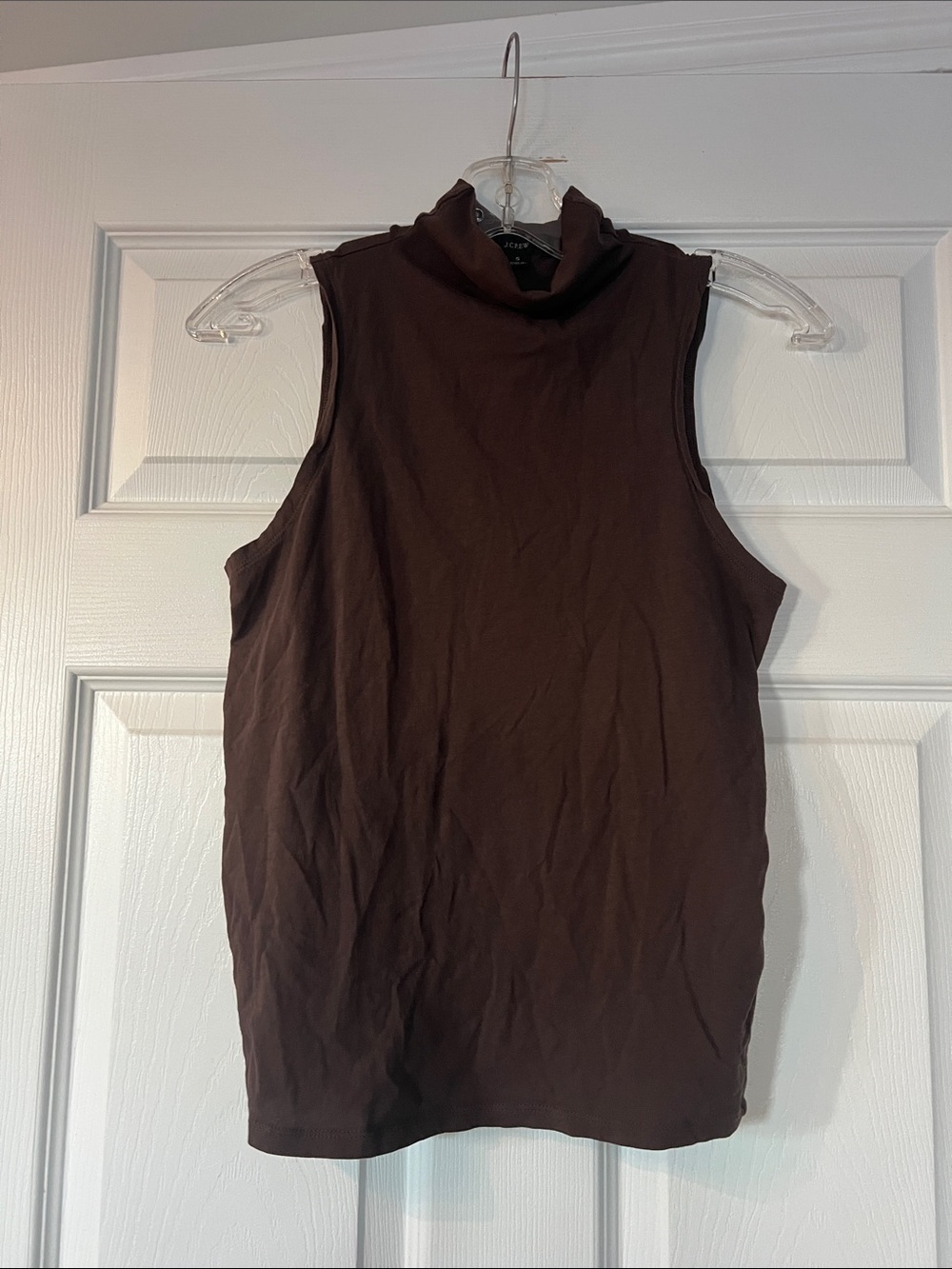 J. Crew Sleeveless Turtleneck Tank in Dark Brown